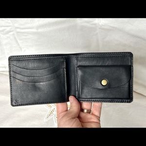 Handcrafted Super Soft Leather Black Genuine Leather Wallet Snap Pocket Men’s